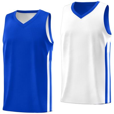 KXK Youth Reversible Basketball Jersey Shirts,Fashion Blank Basketball Jerseys for Kids Blue/White