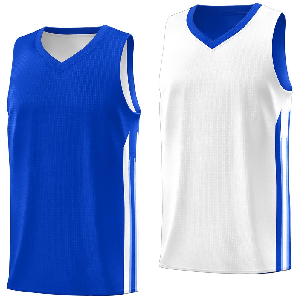 KXK Youth Reversible Basketball Jersey Shirts,Fashion Blank Basketball Jerseys for Kids Blue/White