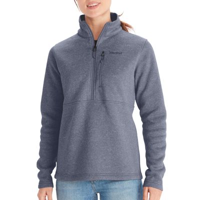 MARMOT Women's Drop Line 1/2 Zip Fleece Pullover Jacket, Steel Onyx, Large