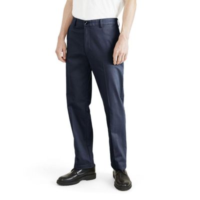 Dockers Men's Signature Khaki Classic Fit Iron Free with Stain Defender (Regular and Big & Tall), Navy Blazer, 44W x 32L