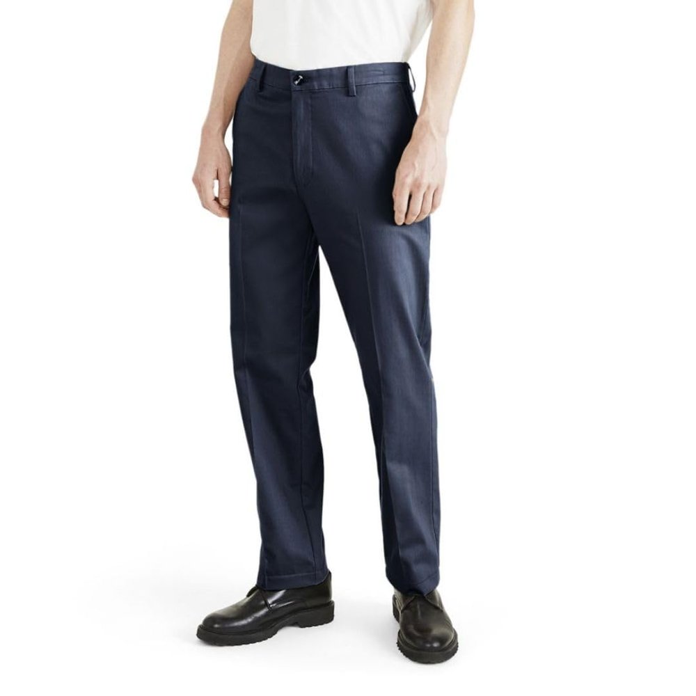 Dockers Men's Signature Khaki Classic Fit Iron Free with Stain Defender (Regular and Big & Tall), Navy Blazer, 44W x 32L