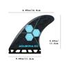 AQUBONA Honeycomb Fiberglass Performance Surfboard Fins Thruster (3 Fins) Single Tab with Fin Bag, Key and Screws. view 2