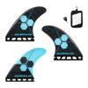 AQUBONA Honeycomb Fiberglass Performance Surfboard Fins Thruster (3 Fins) Single Tab with Fin Bag, Key and Screws. view 3