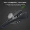 Carbon Fiber Bicycle Saddle Road Bike Saddle Soft Waterproof Breathable Comfortable Memory Foam MTB Saddle for Stationary Exercise Indoor Mountain Road Bikes,Red view 2
