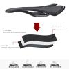 Carbon Fiber Bicycle Saddle Road Bike Saddle Soft Waterproof Breathable Comfortable Memory Foam MTB Saddle for Stationary Exercise Indoor Mountain Road Bikes,Red view 4