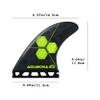 AQUBONA Honeycomb Fiberglass Performance Surfboard Fins Thruster (3 Fins) Single Tab with Fin Bag, Key and Screws. (Yellow, L) view 2