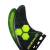 AQUBONA Honeycomb Fiberglass Performance Surfboard Fins Thruster (3 Fins) Single Tab with Fin Bag, Key and Screws. (Yellow, L) view 3