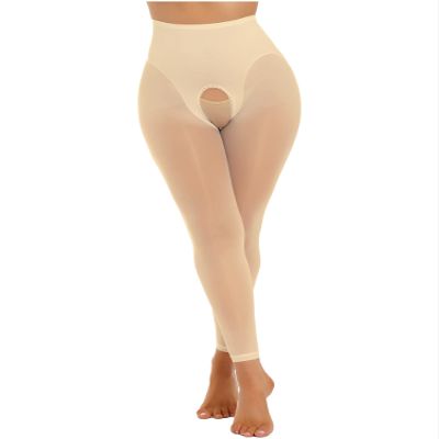 Alvivi Women Sexy Tights Crotch Opening Lingerie Leggings Pantyhose Elastic Skinny Long Pants Stockings Type A Nude One Size