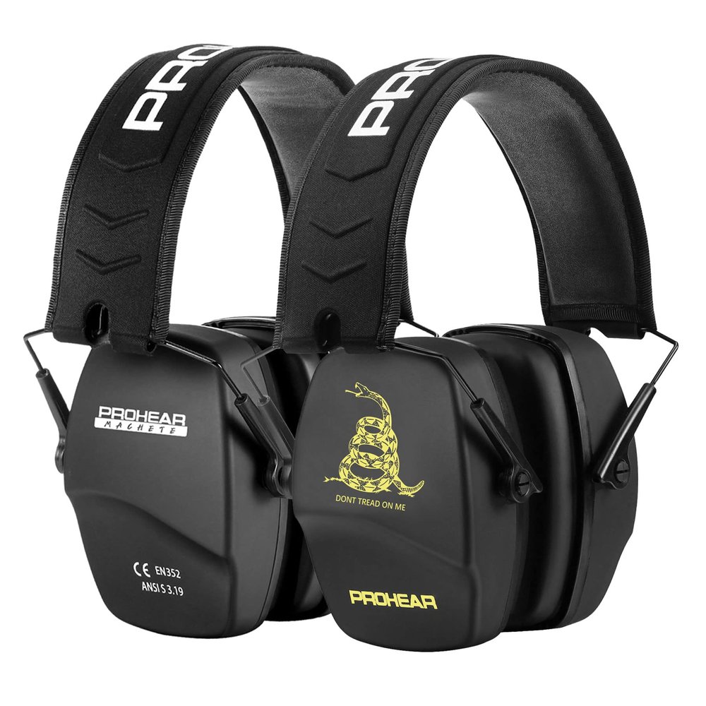 PROHEAR 016 Shooting Ear Protection Earmuffs 2 Pack, NRR 26dB for Gun Range, Hunting -Black and DOTM