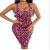 2022 Women's Dresses Leopard Print Bodycon Dress Women's Dresses (Color : Multicolor, Size : X-Large) view 1