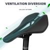 Bike Seat of Comfortable Memory Foam Bicycle Seat with Ergonomic Zone Concept for Men & Women Waterproof Breathable Bike Seat Cycling Leather Soft Seat Cushion,Black view 3