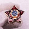 Soviet Russian Army Red Star Pin Badge USSR Pin Russia USSR Badge Lapel Pins Vintage Antique Classics Retro Metal Badge Brooch Souvenir Collection Soviet Union Classic Vintage Red Star Jewelry Gift for Friends view 4