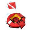 Luwint Inflatable Dive Float Buoy, Round Diving Safety Surface Marker Buoy Training Signal Board for Scuba Diving Freediving Diver Snorkeling Spearfishing, Includes Flag view 2