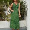 Crocodile Alligator Print Sleeveless Maxi Dresses Casual Beach Long Sundresses with Cross V Neck for Women Summer S view 2
