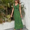 Crocodile Alligator Print Sleeveless Maxi Dresses Casual Beach Long Sundresses with Cross V Neck for Women Summer S view 3