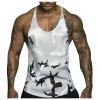 Mens Camo Tank Top Quick Dry Athletic Tee Sleeveless Fitness Muscular Tee Shirt,Mens Tank Shirts Black Tank Top Men Wife Beats Wifebeater Muscle Shirt(A-White,XX-Large) view 1