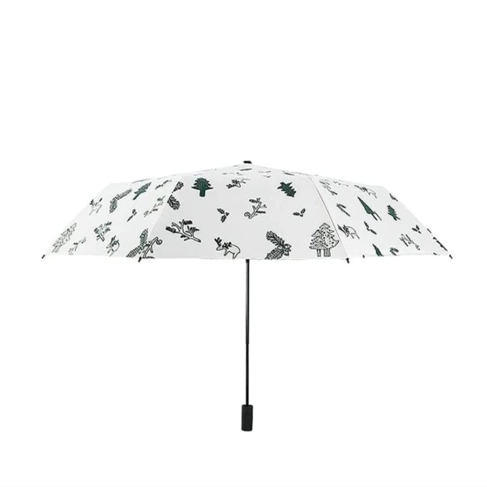 ZAEGO Umbrellas for Rain Women's Sunshade Folding Sun and Rain Sunscreen UV Protection Sun Umbrella Portable Travel Umbrella Umbrellas for Rain Windproof (Color : White)