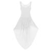 ACSUSS Kids Girls Ballet Dress High-Low Tutu Sleeveless Tank Leotard Lyrical Contemporary Modern Dance Costume White 8-10 Years view 3