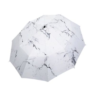 Umbrellas for Rain Windproof Travel Folding Umbrella Automatic Folding Marble Pattern Sun Umbrella Sun Protection And UV Protection Umbrellas for Rain Windproof ( Color : White , Size : 100*63cm )