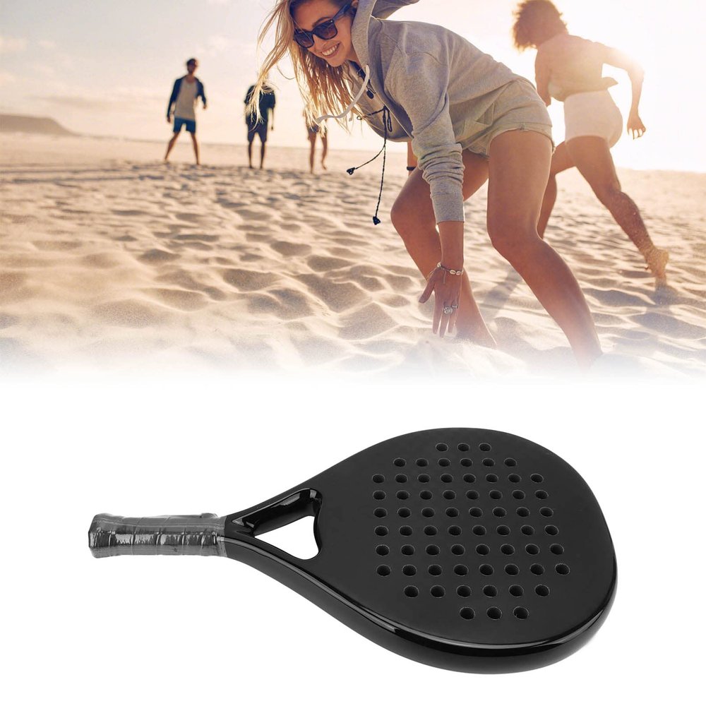 Beach Tennis Racket, Full Carbon Fiber Beach Tennis Paddle Beach Racket with EVA Foam Core Tennis Racket