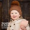 KeaBabies 2-Pack Baby Hats for Girls, Boys - Stretchy Baby Beanies, Cute Newborn & Toddler Winter Hat, Soft & Warm Pom Pom Beanie for Infant, Toddler, Boys, Girls 6-36 Months (Rust, M) view 3
