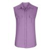 Mens Cotton Linen Tank Top Solid Sleeveless Tee Shirt Lightweight Button Up Sim Fit Tee Shirt,Mens Tank Shirts Black Tank Top Men Wife Beats Wifebeater Muscle Shirt(A-Purple,XX-Large) view 3
