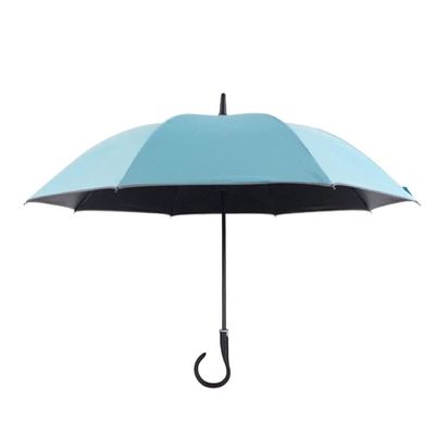 ZAEGO Umbrellas for Rain Windproof Golf Umbrella Automatic Open Stick Umbrella with 3M Reflective Strip Hook Handle Cane Umbrella Umbrellas for Rain Windproof (Color : Blue, Size : 83cm)