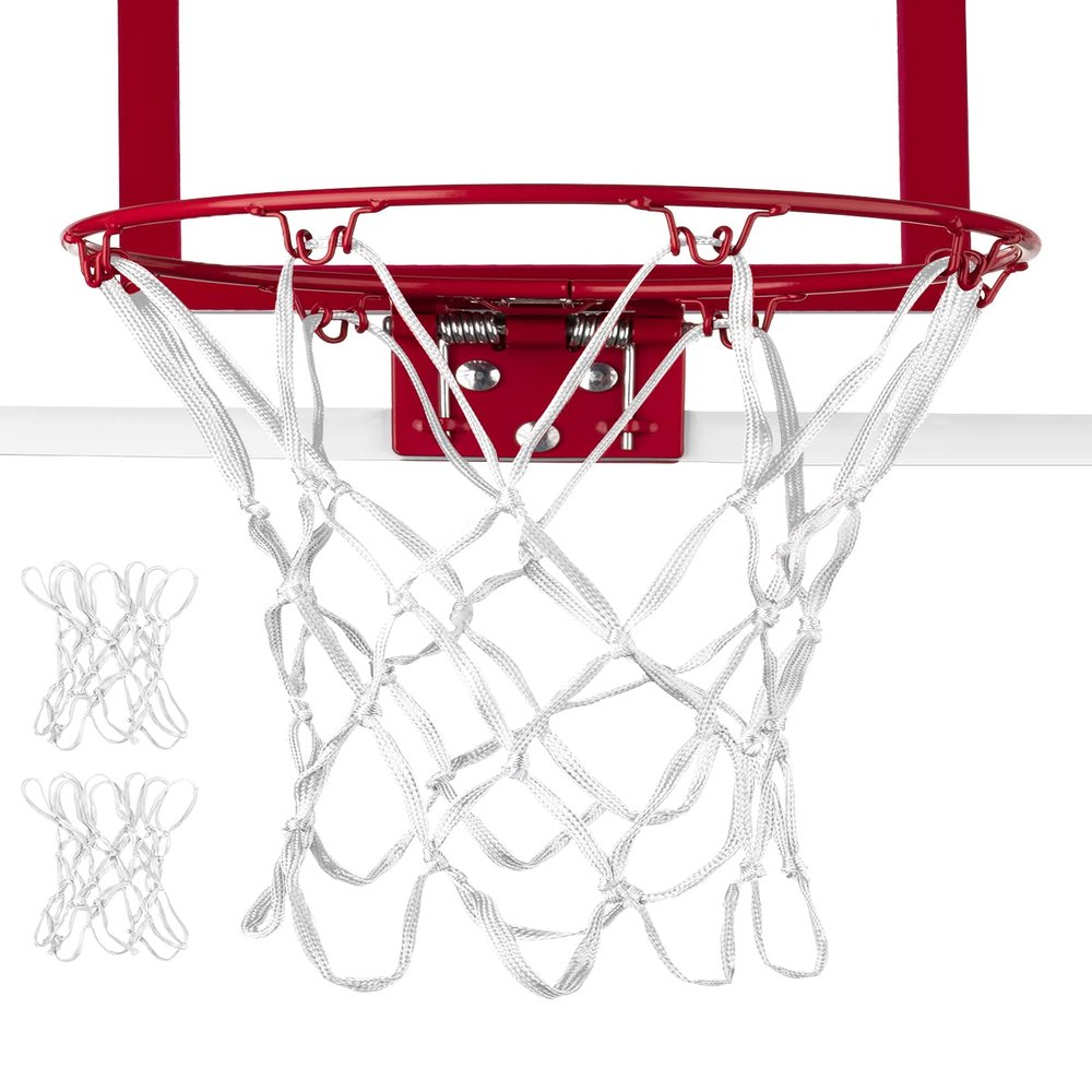 XXXYYY Mini Basketball Net Replacement 8 Loop [2 Pack], Small Replacement Net for Mini Basketball Hoop, for Indoor Door/Room Walls 8"-10.25" Hoop - White