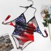 American and Canada Flag Women One Piece Swimsuit Deep V Halter Neck Bathing Suit Bikini Tummy Control Swimwear XL view 4