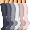 Laite Hebe Compression Socks for Women & Men Circulation(6 pairs)-Graduated Supports Socks for Running, Athletic Sports