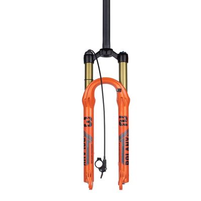BOXKAT Straight Tube 27.5/29inch Magnesium Alloy Front Fork, Mountain Manual Lockout Remote Lockout Suspension Forks (Color : Remote Orange, Size : 27.5 inch)
