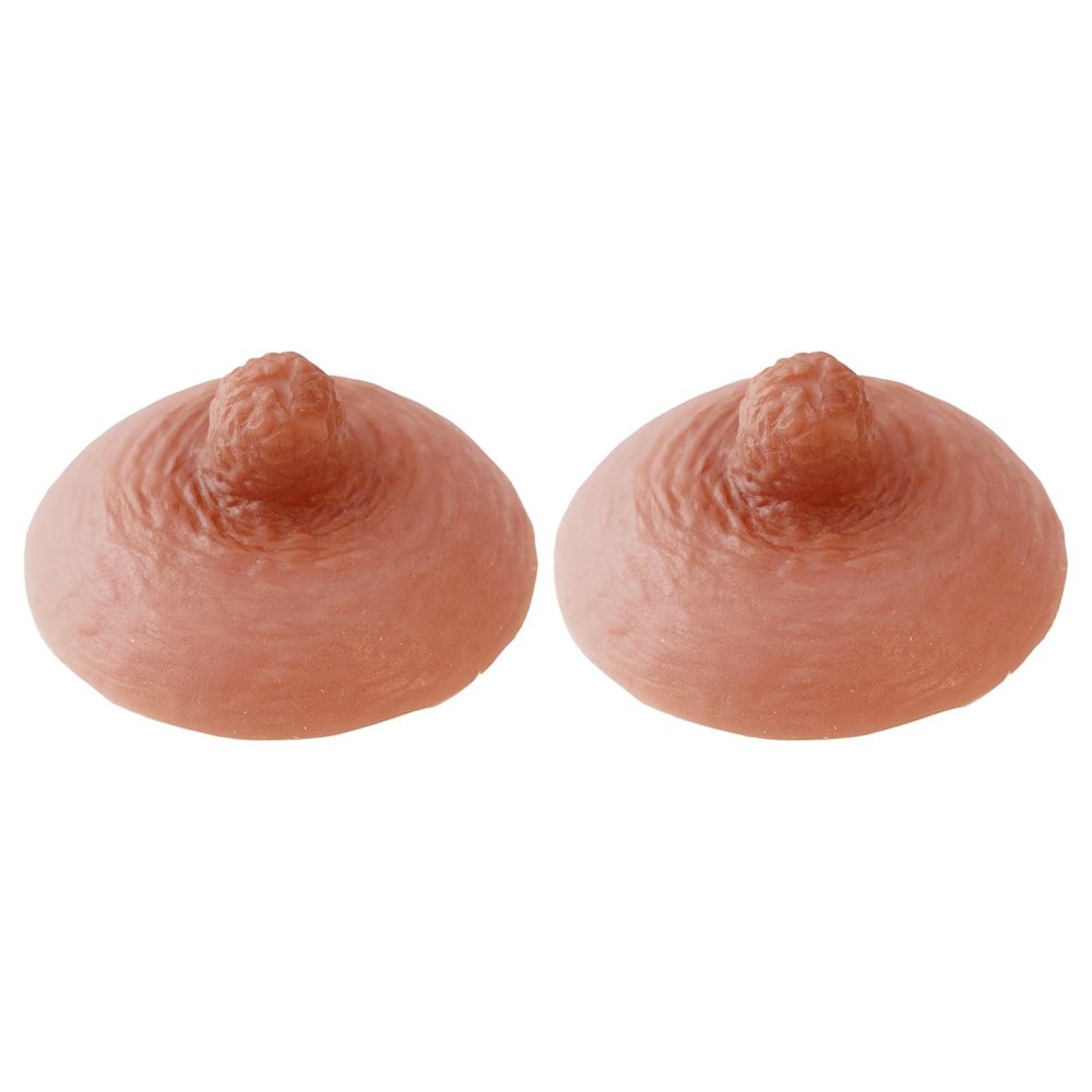 Alvivi 1Pair Reusable Silicone Nipple Covers Realistic Breast Pasties Self Adhesive Breast Pads Nippel Stickers Breast Covers Dark Nude B One Size