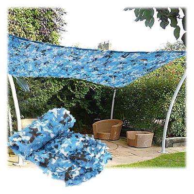 Sunshade Camouflage Netting, Sunscreen Camo Netting, For Camping Hunting Theme Party Decoration Swimming Pool, Reinforced Camouflage Net, Blue, Sun Shade Net For Outdoor Garden Pergola Patio Gazebo (