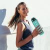 32oz Leakproof Motivational Sports Water Bottle with Straw & Time Marker, Flip Top Durable BPA Free, Non-Toxic Frosted Bottle with Carry Handle for Travel, Office, School, Gym and Workout (green) view 2