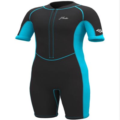 Hevto Kids Wetsuit Shorty for Boys Girls Youth Child Size 12 Year 2mm Neoprene Front Zip Wet Suit in Cold Water Thermal for Swimming Surfing (K1S-Blue, 12)