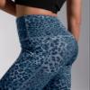 ODODOS Women's High Waisted Pattern Yoga Capri Leggings with Pockets, Tummy Control Non See Through Sports Athletic Workout Running Capris, Blue Leopard, Medium view 2