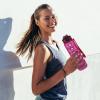 32oz Leakproof Motivational Sports Water Bottle with Straw & Time Marker, Flip Top Durable BPA Free, Non-Toxic Frosted Bottle with Carry Handle for Travel, Office, School, Gym and Workout (hot pink) view 4