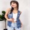 Anna-Kaci Lace Front Open Sleeveless Top Cardigan Crochet Vest Cover up Summer Beachwear,Blue, Large view 4