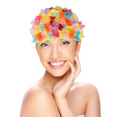 Homoyoyo 1pc Floral Swim Cap for Women Comfortable and Breathable Swim Hat for Hair and Ears for Swimming at Beach Pool Mixed Colors
