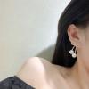 Rhinestones Bow Drop Dangle Earrings Silver Crystal Bowknot Tassels Statement Earrings Shiny Wedding Bar Party Earrings For Women view 2