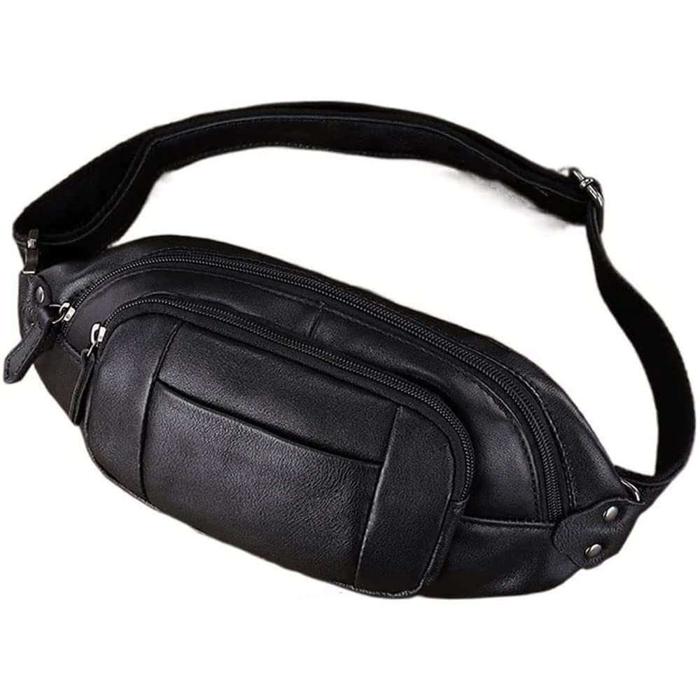 RMENST Fanny Packs for Women Men, Waist Pack with Adjustable Strap, Leather Waist Pack for Outdoors/Traveling/Running/Hiking/Cycling