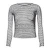 LiiYii Men's Mesh Fishnet Undershirts See Through Long Sleeves Shirts Clubwear Raves Dance Outfits Black One Size view 1