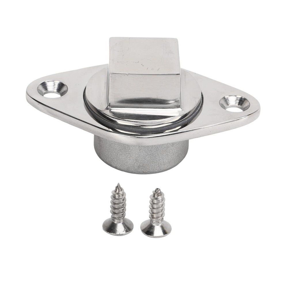 Marine Drain Plug Stainless Steel Boat Drain Plug Kit Oval Garboard Transom Boat Plug with Waterproof Seal Ring for 1 1/4In Diameter Hole