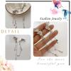 Zeshimb Butterfly Tassel Ear Clip Earrrings Long Chain Zircon Dangle Ear Cuff Earrings Boho Butterfly Sterling Silver Clip On Earrings Non Pierced Elf Ear Jewelry for Women view 4