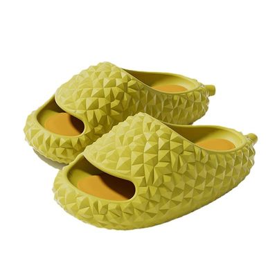 CEINOM Funny Durian Slippers for Women Quick Drying Bathroom Gym Slippers Soft Sole Open Toe House Slides for Women Men (13,Yellow,14)