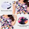 ECUPPER Women Short Sleeve Tankini Swim Dress Ruffled Flowy Skirt Swimsuits Tummy Control Two Piece Bathing Suits with Shorts Orange Small view 4