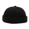 Altsuceser Brimless Hats for Men Womens Vintage Docker Beanie Caps Harbour Hat Skullcap Black view 1