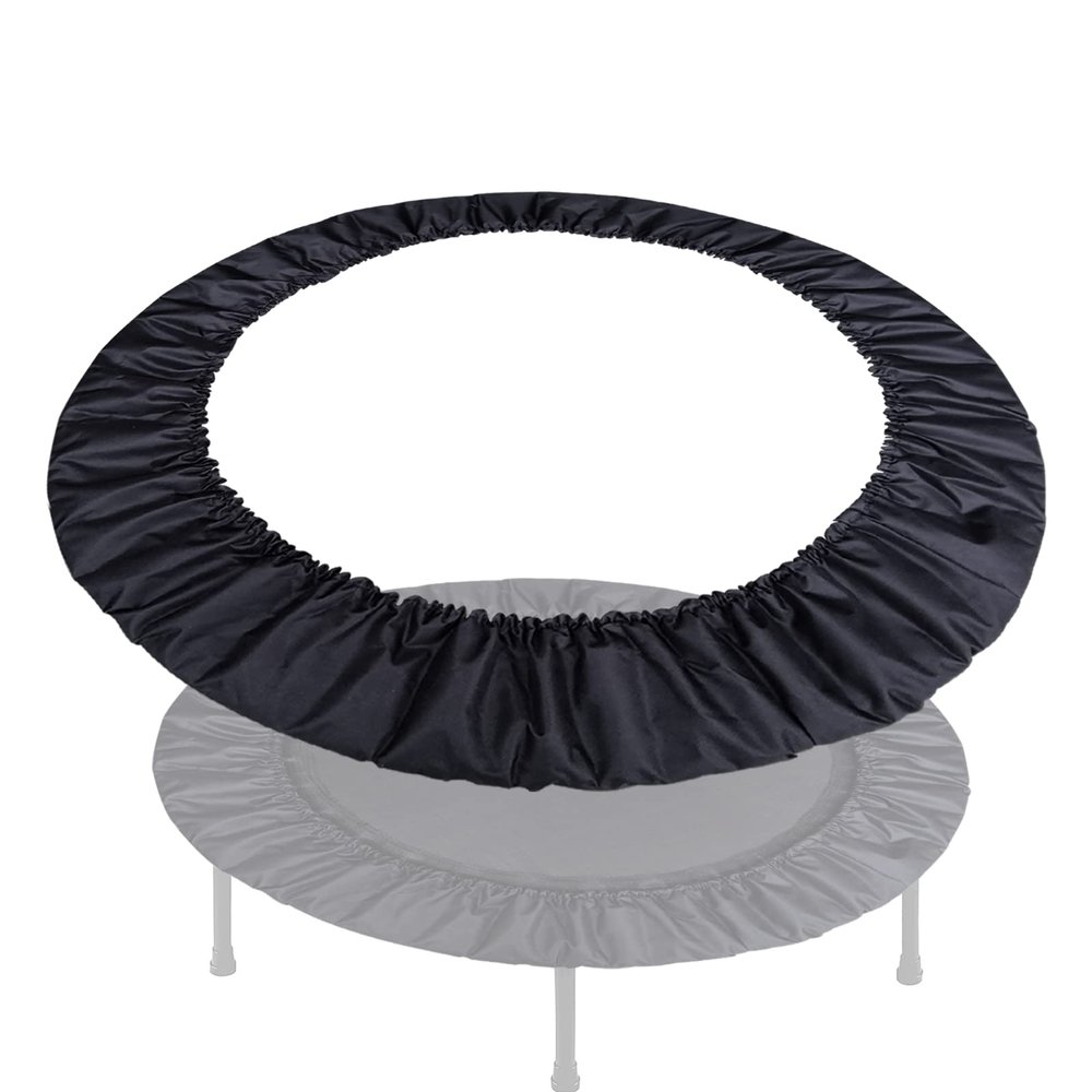 Mini Trampoline Mat Replacement for Adults Fitness, Exercise Trampoline Spring Cover, 800D 3 Layer Oxford Cloth Trampoline Padding Replacement, Shock Absorbent &Tear-Resistant ,Black,122cm 48inch