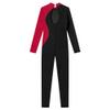 Linjinx Kids Girls One Piece Shiny Long Sleeve Gymnastics Leotard Unitard Jumpsuit Full Body Skating Romper Bodysuit Burgundy A 16 Years view 4