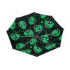 Sletend Compact Travel Umbrella Green Alien Windproof Folding Automatic Umbrella,One Touch Auto Open and Close Button Portable Light Umbrella for Women Men Kid view 4